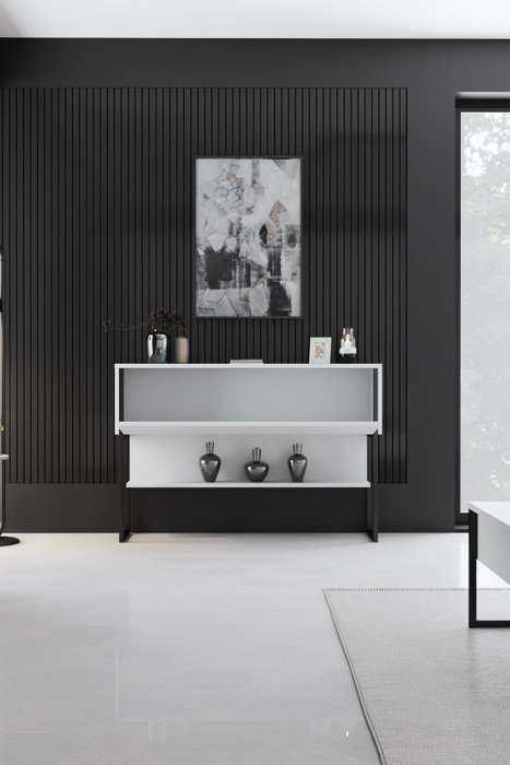 Hanah Home Luxe Cómoda Blanco y Negro